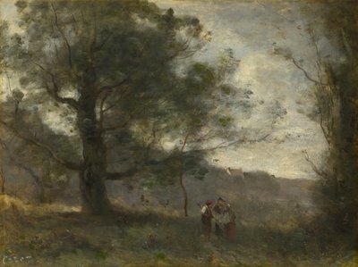 El roble en el valle de Jean Baptiste Camille Corot